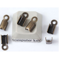 Fold-over Ends, 3.0mm, NF ant. Brass plate, bag of 100