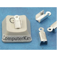 Fold-over End, 3.6mm, silver plate, plain, per 100