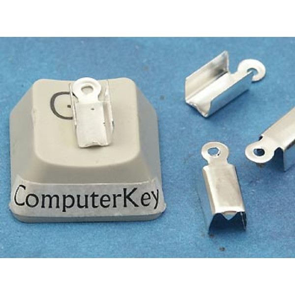Fold-over End, 3.6mm, silver plate, plain, per 100