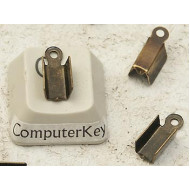 Fold-over End, 3.6mm, ant. bronze plate, per 100