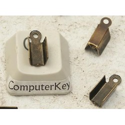 Fold-over End, 3.6mm, ant. bronze plate, per 100