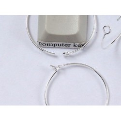 Loops for wine glass rings, Small, 20mm, silver plate, each