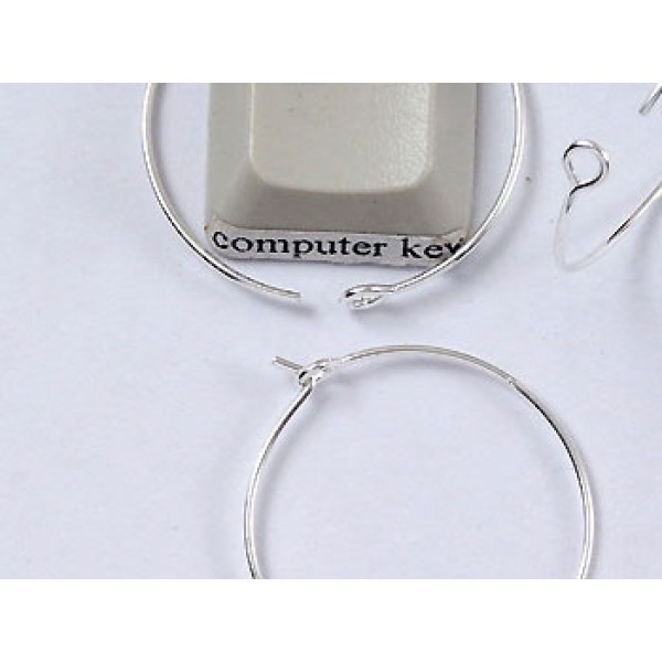 Loops for wine glass rings, Small, 20mm, silver plate, each