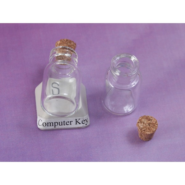 Glass Bottle with Cork, small, 13x23mm