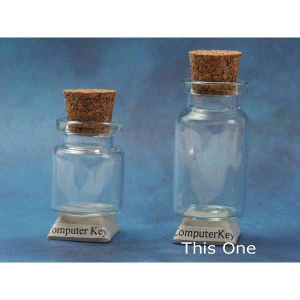 Glass Bottle with Cork, 22x40mm