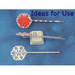 Bobby pin with filigree, silver plate 62mm, each