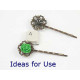 Bobby pin with filigree, antique bronze 62mm