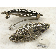 Antique Bronze Flower French Hair Barrette Clip 80x35mm