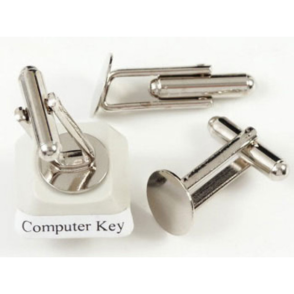 Cuff Links, nickel free, 9mm angled pad, pair