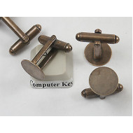 Cuff Links, antiqued brass, 12mm pad, pair