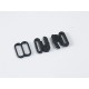 Bow tie clip, black plastic, slide and snap clasp, for 12mm strap