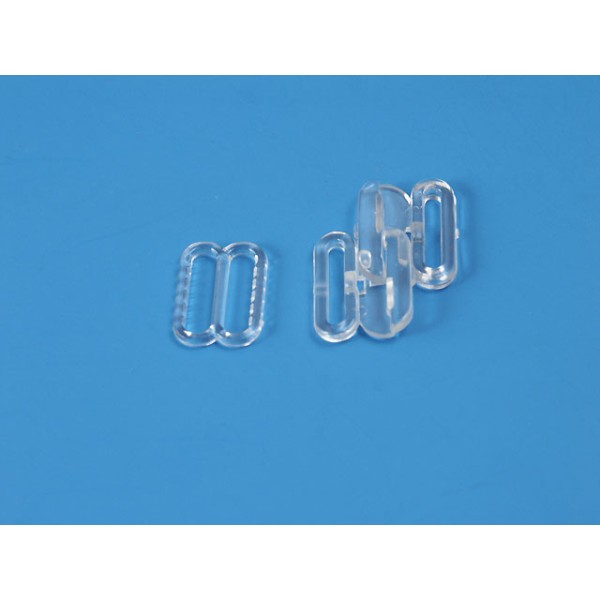Bow tie clip, clear plastic, slide and snap clasp, for 12mm strap