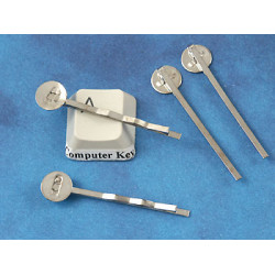 Hair Clip with pad, NF White Bronze plate, 36mm