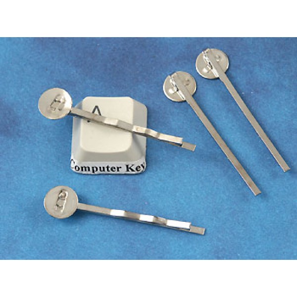 Hair Clip with pad, NF White Bronze plate, 36mm