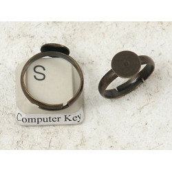 Childrens size Ring Shank, 8mm pad, NF ant. bronze