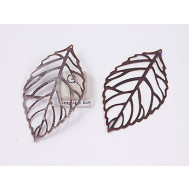 54x31mm Filigree Leaf, Antique Copper, bag of 50