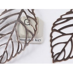 54x31mm Filigree Leaf, Antique Copper, bag of 50