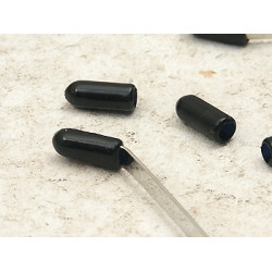 BULK PACK 20 Headband Tips, Black Rubber End Tips, 6mm black, bag of 20 pair