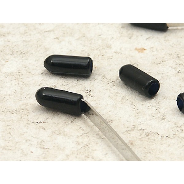 BULK PACK 20 Headband Tips, Black Rubber End Tips, 6mm black, bag of 20 pair