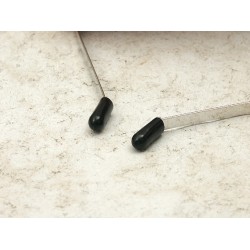 BULK PACK 20 Headband Tips, Black Rubber End Tips, 6mm black, bag of 20 pair