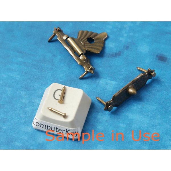 Lock catch for case or box, 2 parts, antiqued brass