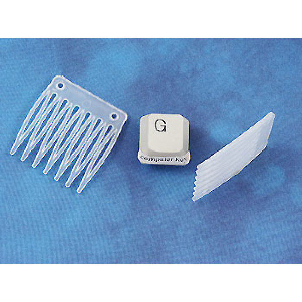 Hair Comb, White plastic, per 5