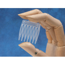 Hair Comb, White plastic, per 5