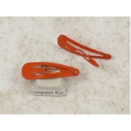BULK PACK 50 Hair Clip, mini snap clip, 31mm, orange