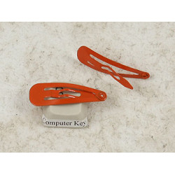 BULK PACK 50 Hair Clip, mini snap clip, 31mm, orange