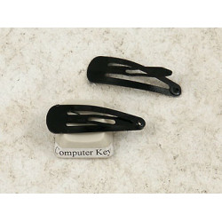 Hair Clip, mini snap clip, 31mm, black, per 12