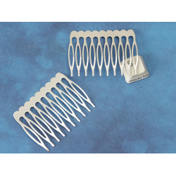 Hair Comb, Silver tone, With 10 Teeth, per 5