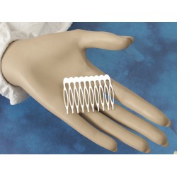 Hair Comb, Silver tone, With 10 Teeth, per 5