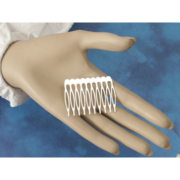 Hair Comb, Silver tone, With 10 Teeth, per 5