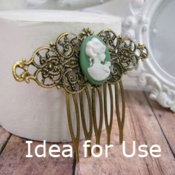 Hair Comb, Antique Bronze, With 10 Teeth, per 5