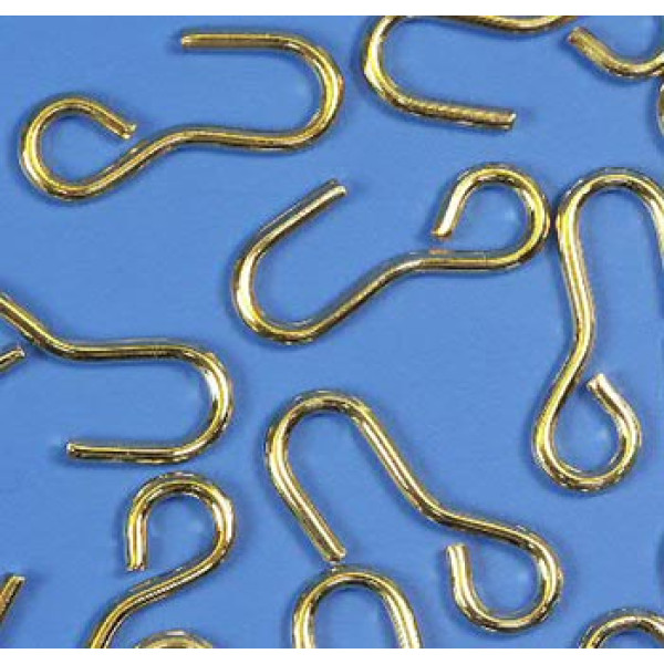 S Hook, Belt Hook, gold plated, each