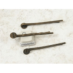 Hair Clip with 7mm pad, antiqued bronze, 50mm