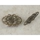 Brass Filigree, Oval, Antique Bronze, 31mm