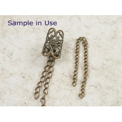 Brass Filigree, Oval, Antique Bronze, 31mm
