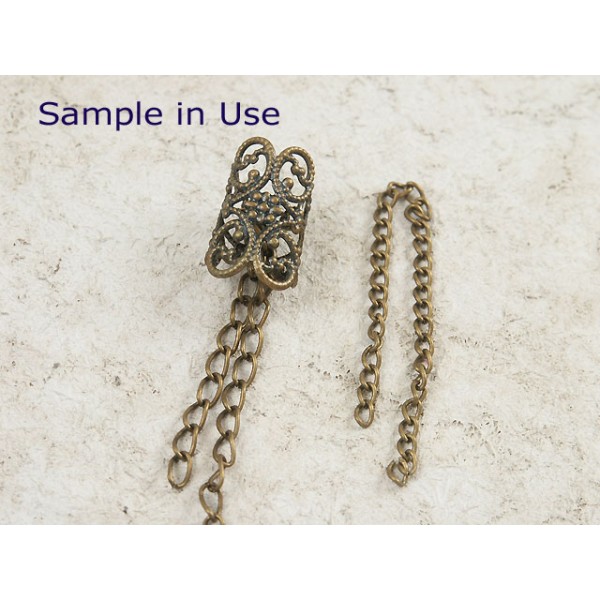 Brass Filigree, Oval, Antique Bronze, 31mm
