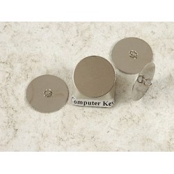 Button shank, nickel plate, 18mm dia