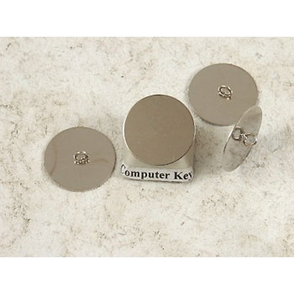 Button shank, nickel plate, 18mm dia