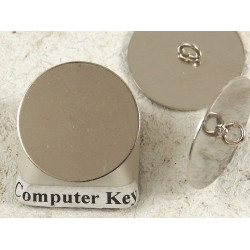 Button shank, nickel plate, 18mm dia