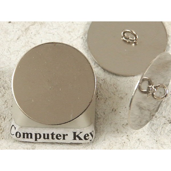 Button shank, nickel plate, 18mm dia