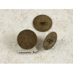 Button shank, antiqued brass, 18mm dia, per 20