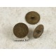 Button shank, antiqued brass, 18mm dia, per 20