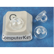 Button shank, clear plastic, 7.8mm dia, bag of 20