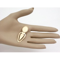 DISCOUNT: 18x13mm Bookmark Form, Stamped brass, oval pad