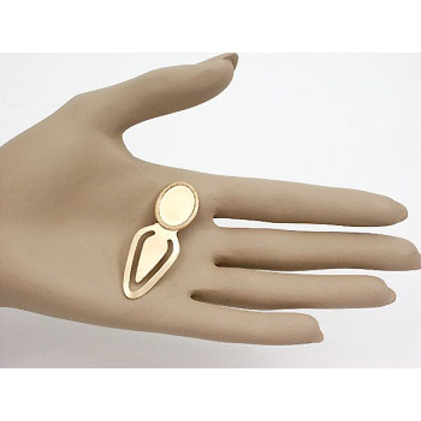 DISCOUNT: 18x13mm Bookmark Form, Stamped brass, oval pad