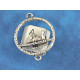Lovebirds connector, ant. silver, per 20