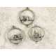 Lovebirds connector, ant. silver, per 20
